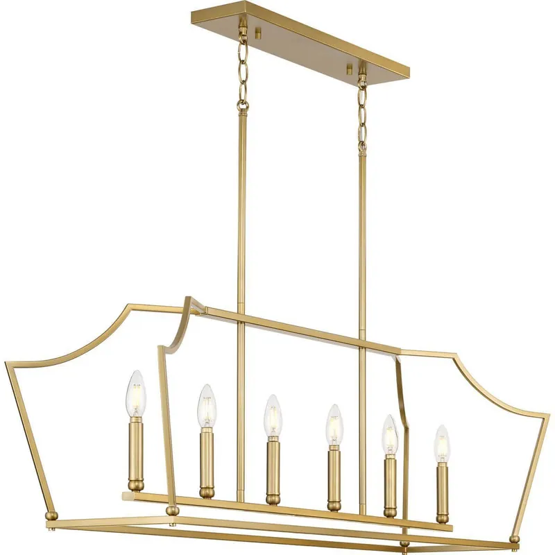 Progress Lighting P400300-109 Parkhurst 6 Light 42 inch Linear Chandelier Ceiling Light