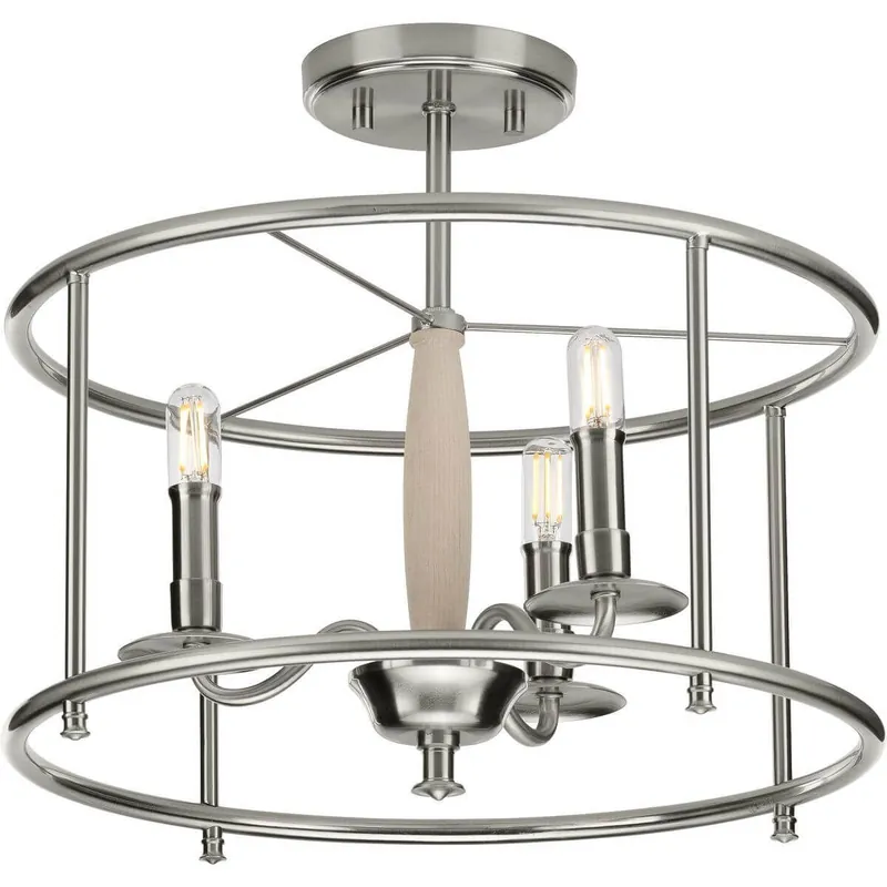 Progress Lighting P350150-009 Durrell 3 Light 16 inch Semi-Flush Mount Convertible Ceiling Light