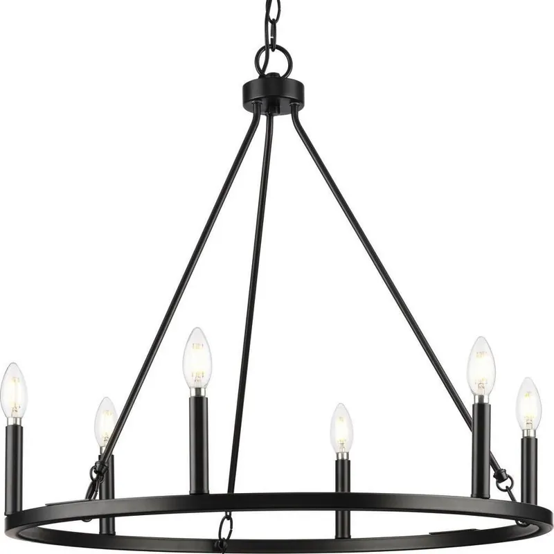 Progress Lighting P400313-009 Gilliam 6 Light 27.62 inch Chandelier Ceiling Light