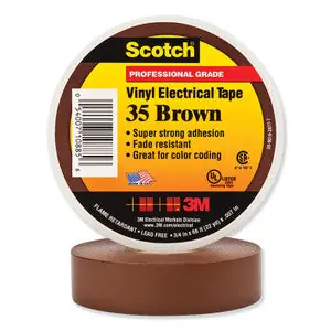 3M 35br3/4 Scotch vinyl color coding electrical tape 3/4 in x 66 ft