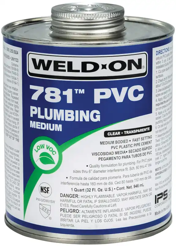 Ips Corporation 14006 Cement Clear Med Set 1 Qt Pvc781 Quart