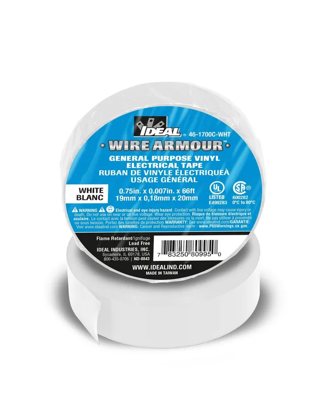 Ideal 46-1700C-WHT Wire Armour Electrical Tape 66 ft L x 3/4 in W