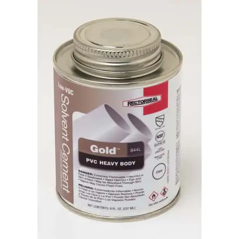 Rectorseal 55951 Gold Clear Solvent Cement For PVC 8 oz