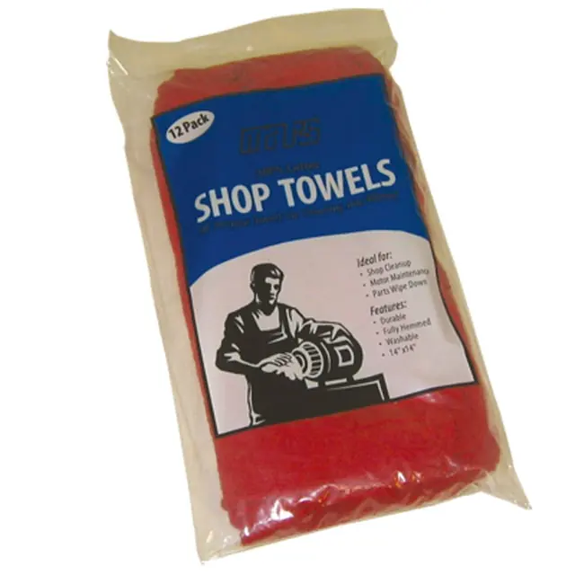Mars M79026 Shop Towels - Red Cloth Shop Towel (12 Pack)