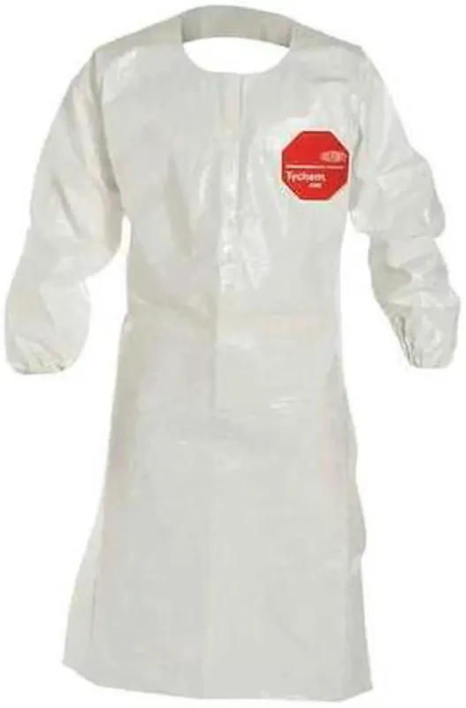 Dupont SL275TWH2X002500 Chemical Resistant Apron With Long Sleeves Tychem® 4000 (45-3/4 in L x 28-1/2 in W)