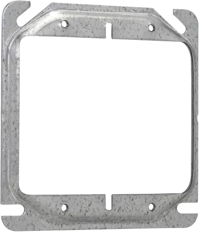 Crouse Hinds TP502 Steel 2-Gang Raised Mud Ring 4-Inch x 4-Inch x 1-Inch