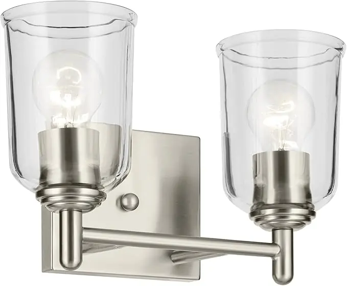 Kichler 45573NICLR Shailene 12.5 inches 2-Light Bathroom Vanity Light