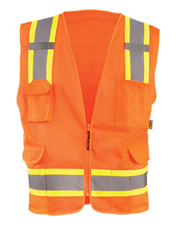 Occunomix ECO-ATRNSM-OL Large Hi-Viz Orange Polyester/Mesh Vest