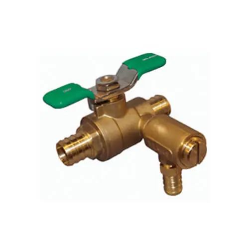 Wilkins 34-BVECXLPEX-100-PEX 3/4 inches Full-Port Bronze Ball Valve with Integral Thermal Expansion Relief Valve and 1/2 inches PEX Drain Fitting (LF)