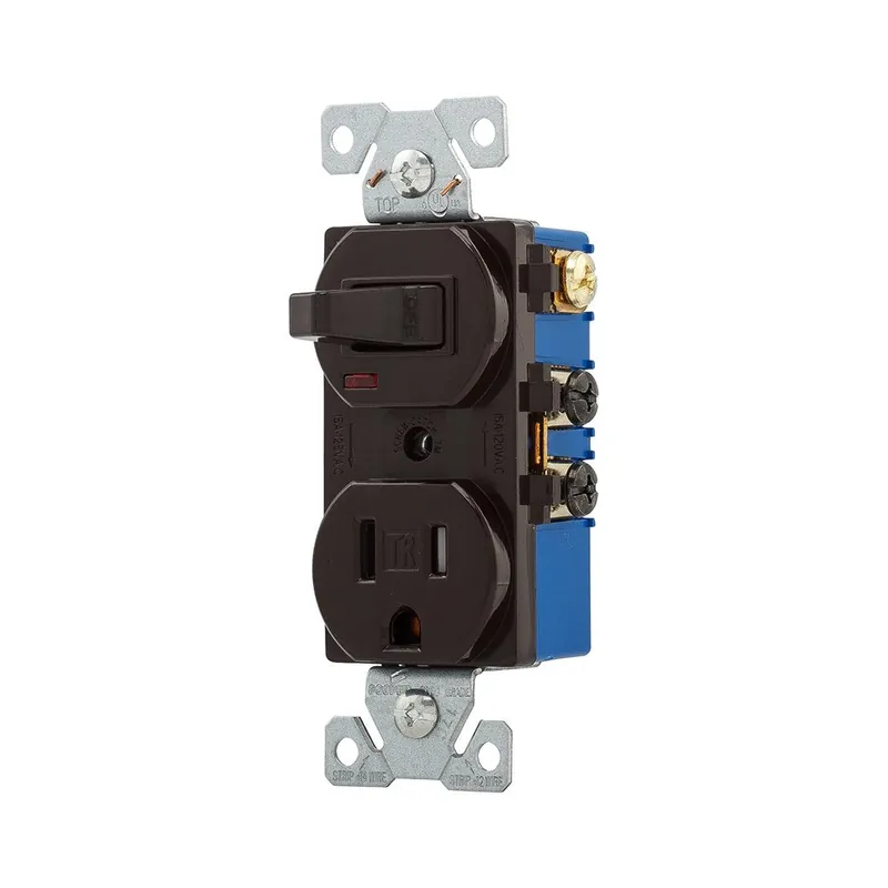 Eaton TR274B Arrow Hart Tr274 Duplex Combination Switch/Receptacle 15 A 120 V
