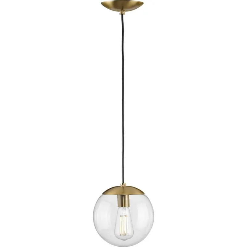 Progress Lighting P500309-109 Atwell Brushed Bronze Clear Globe Pendant Light