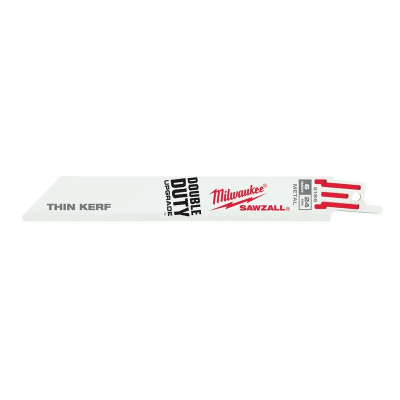 Milwaukee 48-00-5186 Thin Kerf SAWZALL® Reciprocating Saw Blade, 6 Inch L, 144 T, 5 Pack