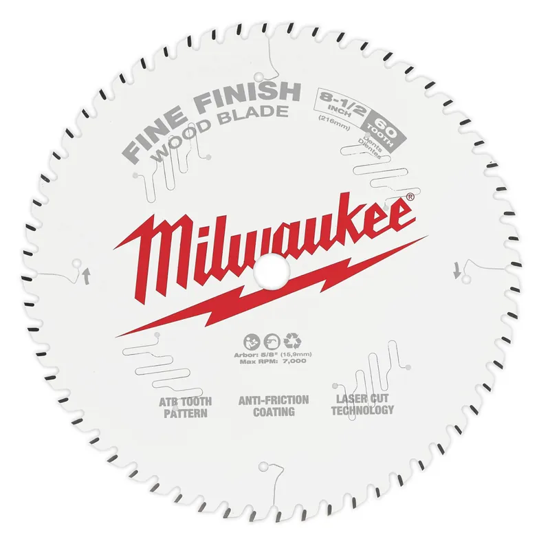 Milwaukee 48-40-0826 60T Fine Finish Circular Saw Blade, 8 1/2 in Dia