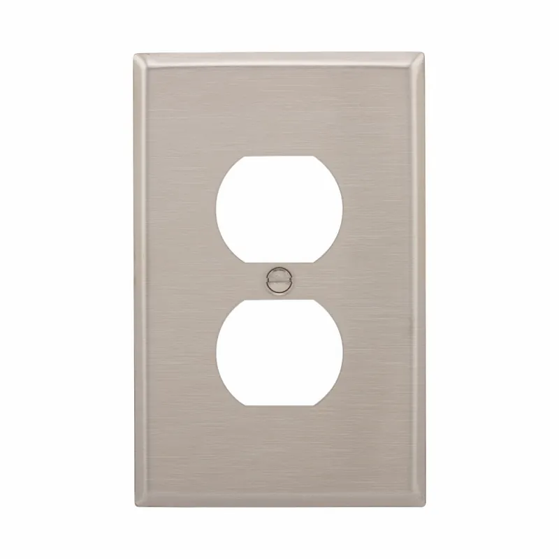 Eaton 93901-BOX Wallplate 1g Duplex Receptacle Mid Ss