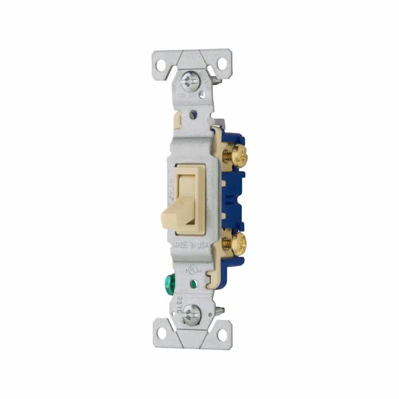 Eaton 1301-7V Wiring 15 Amp Single-pole Grounding Toggle Switch
