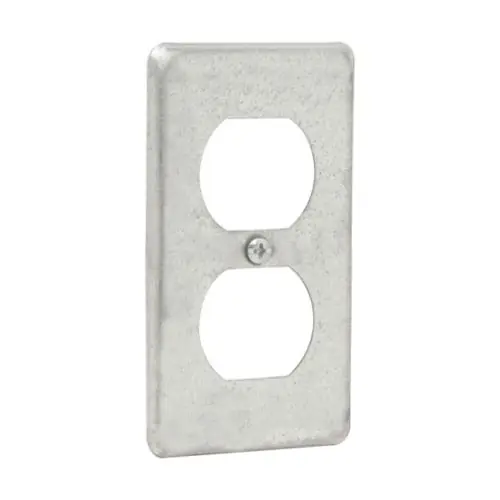 Crouse Hinds TP616 Utility Box Cover With (1) Duplex Receptacle Opening 2-1/8-Inch x 4-Inch