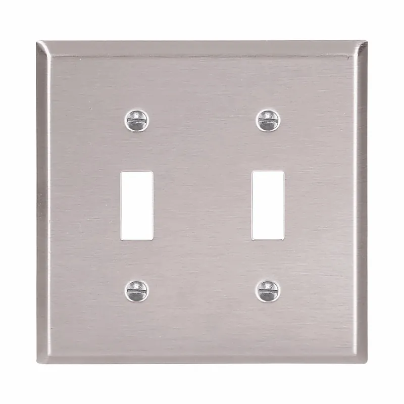 Eaton 93072-BOX1 standard toggle switch wall plate 2 gangs