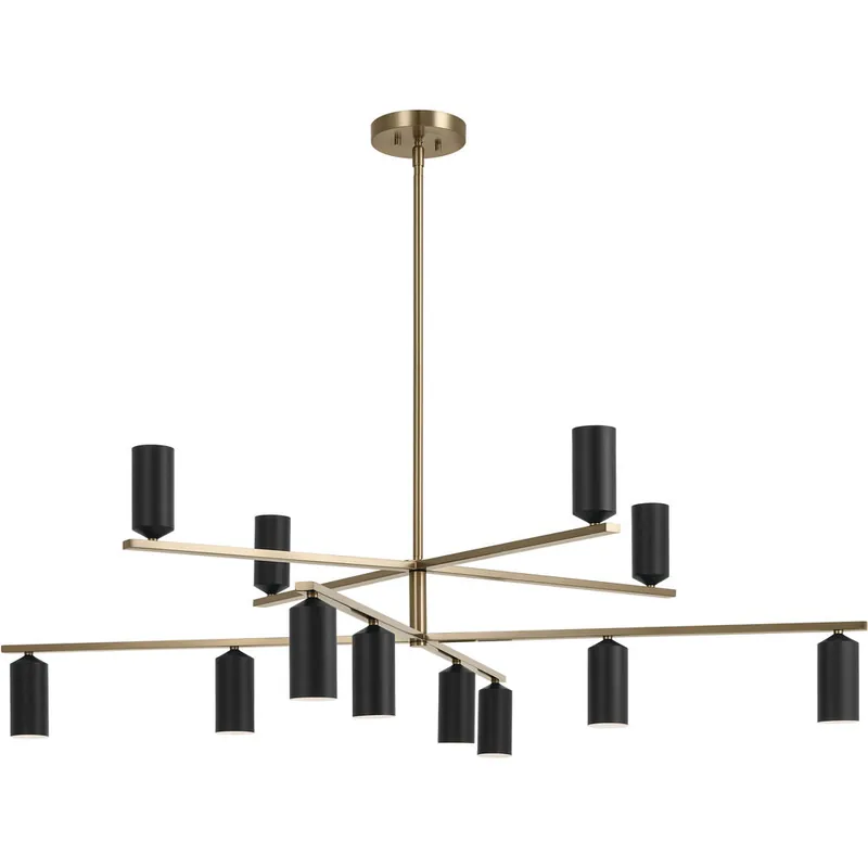 Kichler 52533CPZBK Gala 55.75 Inch 12 Light Chandelier 5.5 watts