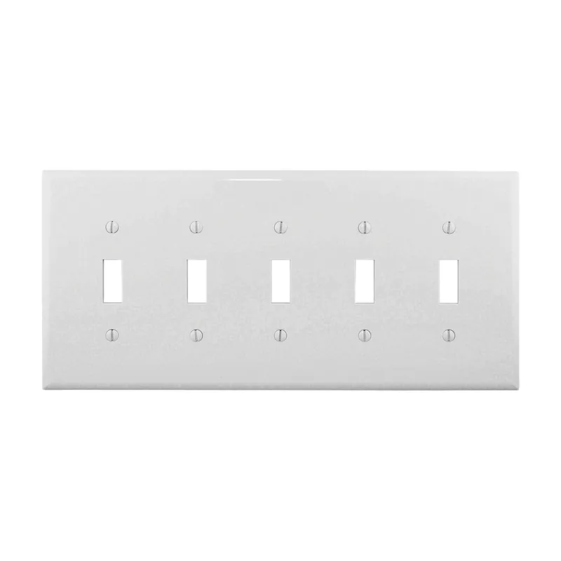 Eaton PJ5W Arrow Hart Medium Size Toggle Switch Wallplate 5 Gangs