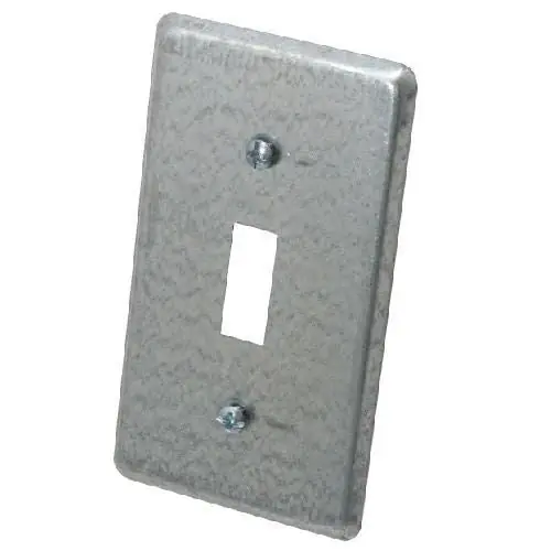 Crouse Hinds TP618 Steel 1-Gang Flat Utility Box Cover With (1) Toggle Switch Opening 2-1/8-Inch x 4-Inch