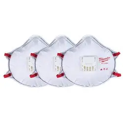 Milwaukee 48-73-4002 3pk N95 Valved Respirator with Gasket