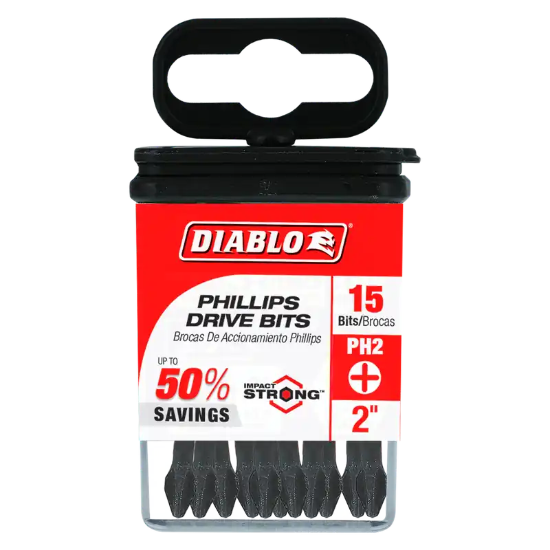 Diablo DPH22P15 #2 Phillips Drive Bit 2 inches (15-Pack)