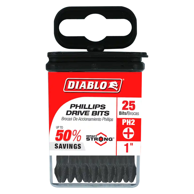 Diablo DPH21P25 1 in. #2 Phillips Drive Bits (25-Pack)
