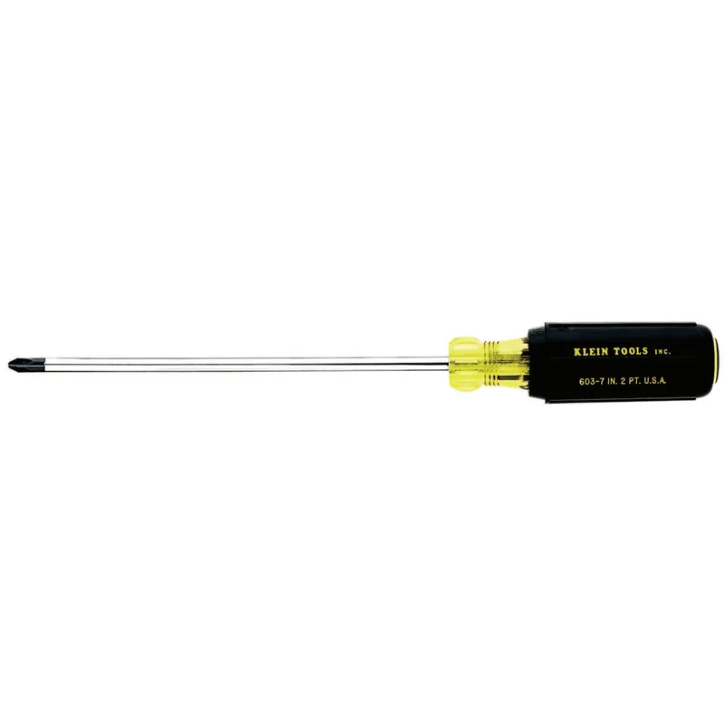 Klein Tools 603-7 #2 Phillips Screwdriver 7 inches Round Shank