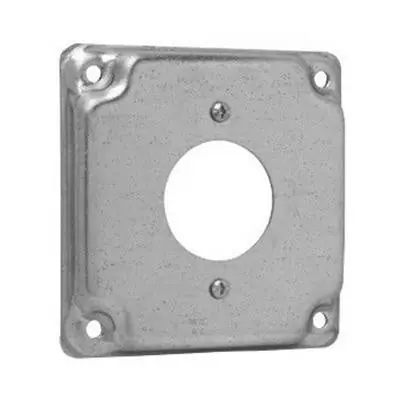 Crouse Hinds TP507 Steel Raised Surface Cover With (1) Single Receptacle Opening 4-Inch x 4-Inch x 1/2-Inch