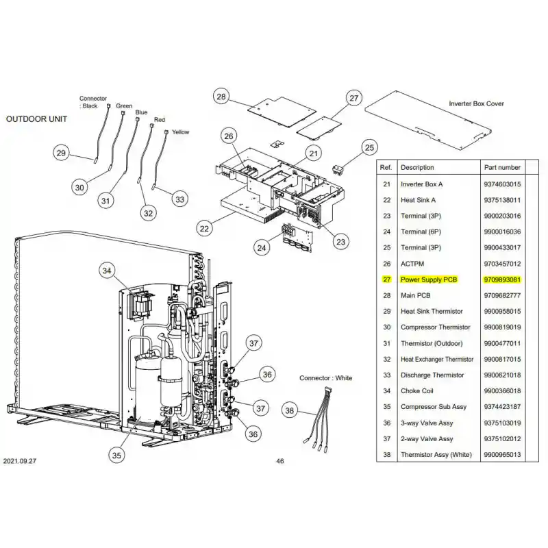 Fujitsu 9709893081 Power Filter PCB 18/24HFI