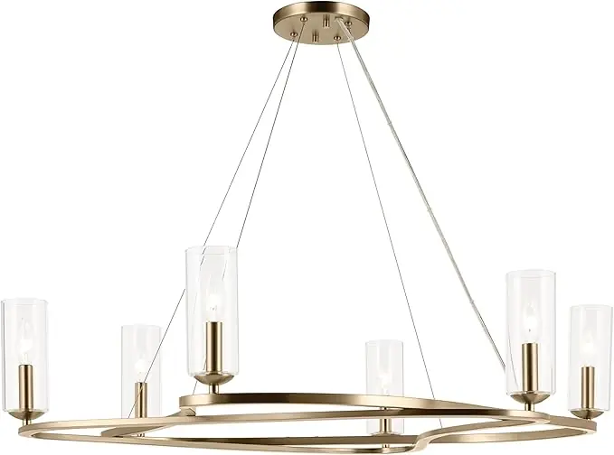 Kichler 52771CPZ Harpin 6-Light Chandelier 360 Watts