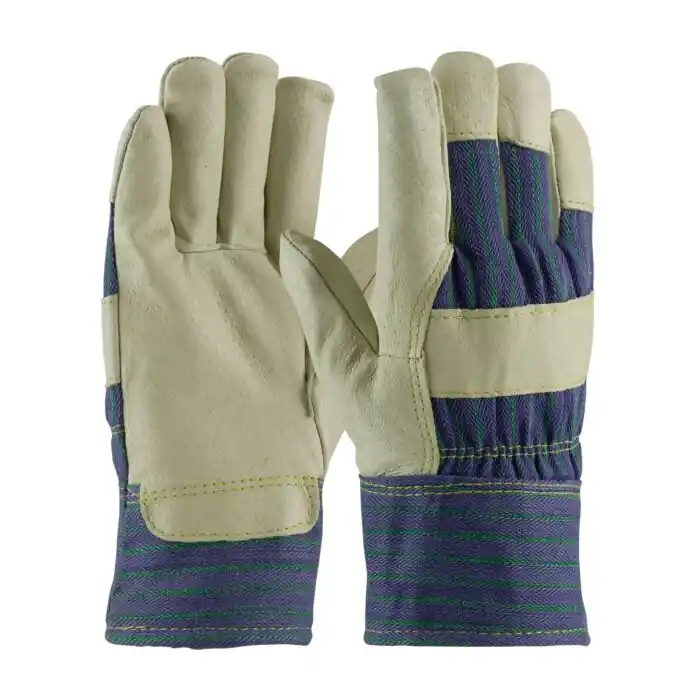 Pip 78-3927/L Pigskin Leather Palm With Thinsulate Lining, Striped Fabric Back & Safety Cuff, L