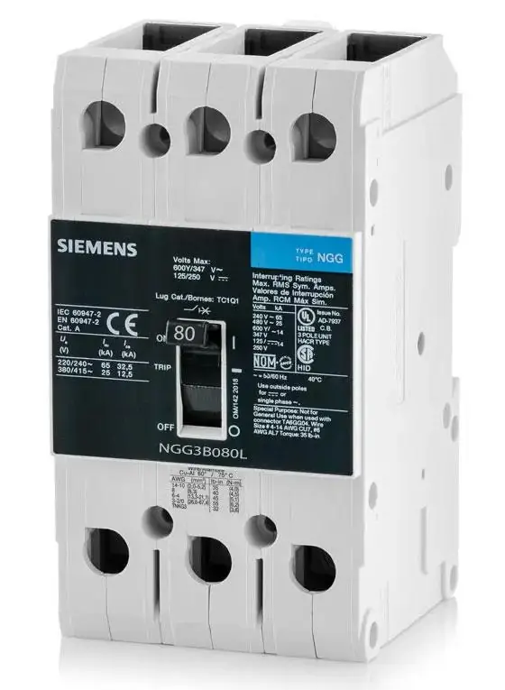 Siemens NGG3B080L NGG 3-Pole Circuit Breaker 80 Amp