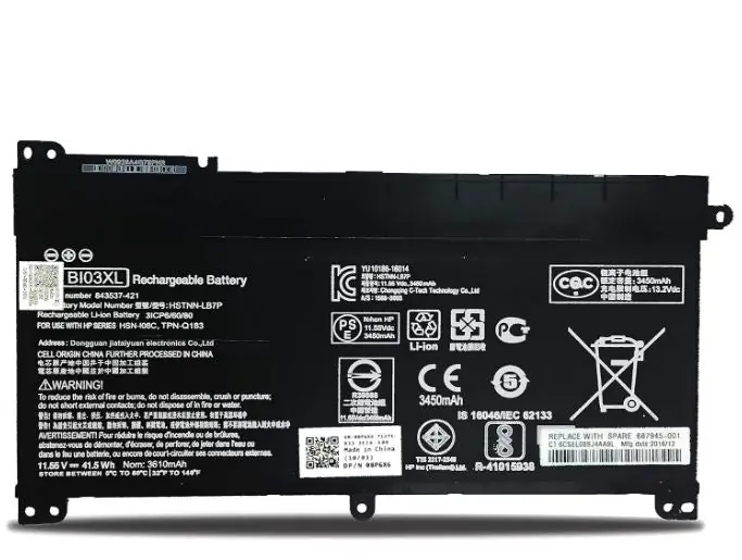 Computer Parts BI03XL Hewlett-Packard Battery (3C 41