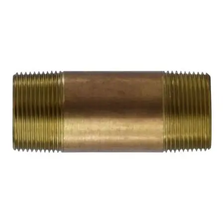 Midland Industries 40124 1-1/4 x 3-1/2 Red Brass Nipple