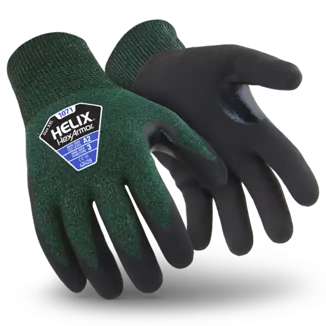 Hexarmor 1071-XL Helix X-Large 15 Gauge Cut Resistant Gloves With Nitrile Coated Palm And Fingertips