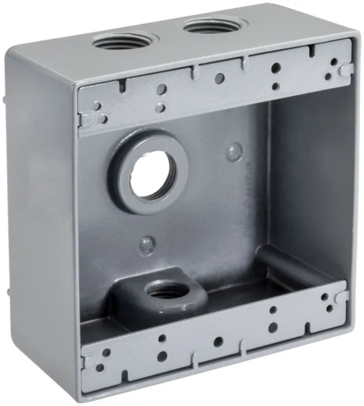 Tops WB2450 1/2 inches 4 Hole Double Gang Weatherproof Box (1 Pack)