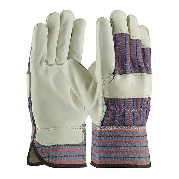 Pip 87-1563/M Blue Safety Medium Leather Palm Gloves