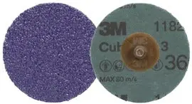 Cubitron 7100332346 Quick-Change Disc: TR, 3 inches, Ceramic, 36 Grit, YF Wt Fiber, 50 PK