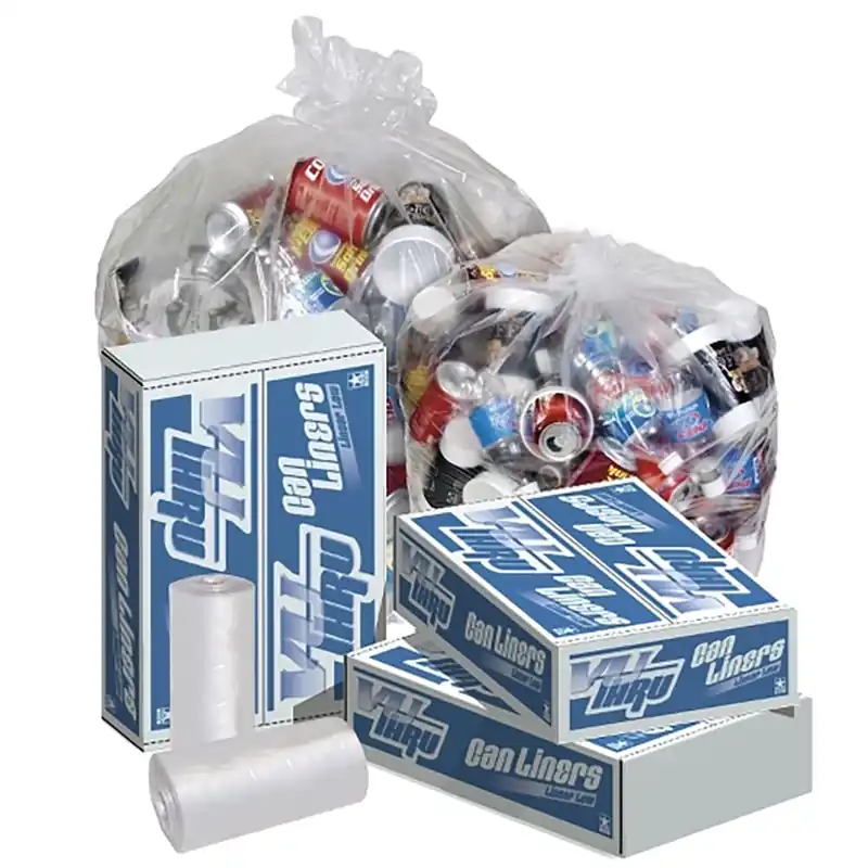 Pitt Plastics P4020XC Vu Thru 33 inchesx39 inches .65mm 33 gal. Heavy Performance Roll Can Liner