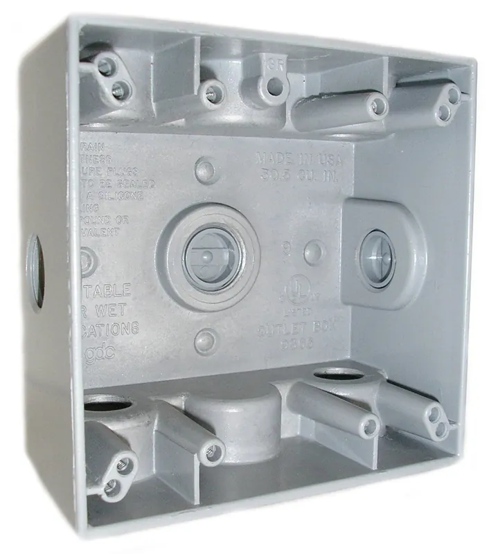 Mulberry Metal Products 30597 Weather-Proof 2-Gang Deep Box 7-Hole-1/2 inches