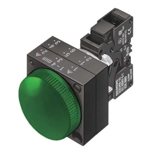 Siemens 3SB3248-6AA40 22 mm 110 VAC Green Plastic Round Indicator Light