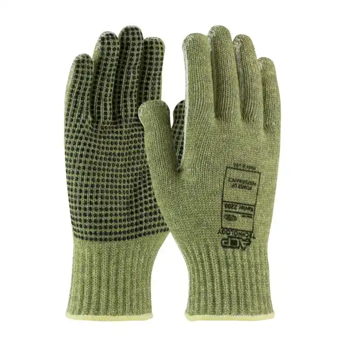 Pip 08-KA740PD/L Kut Gard Seamless Knit ACP / DuPont�� Kevlar� Blended Glove with PVC Dot Grip and Polyester Lining - Economy Weight