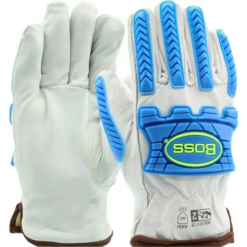 Pip Boss 9120/XL Top Grain Sheepskin Leather Drivers Glove with Para-Aramid Blend Lining and Impact Protection