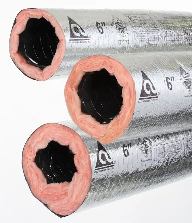 Atco 031 5 R8 Class 1 Insulated Flexible Foil Duct 25 feet Length 5 Inch Diameter