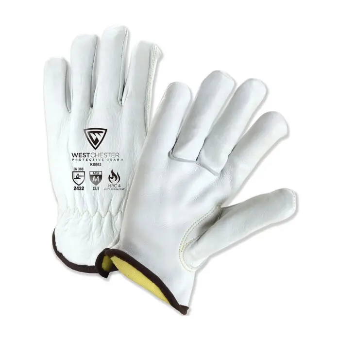 Pip Boss KS992K/M Xtreme AR Top Grain Cowhide Leather Drivers Glove with Para-Aramid Lining - Keystone Thumb, Hi Performance Glove, M