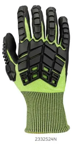 Honeywell 2332524N-11 Rig Dog Light Knit Nitrile Foam Cut Resistant and PVC Impact Protection Gloves Size 11