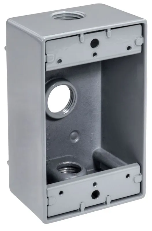 Tops WB1375 3/4 inches 3 Hole, Single Gang Weatherproof Box (1 Pack)
