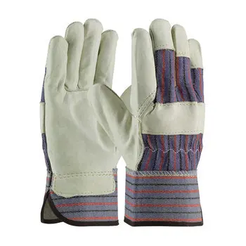Pip 87-1563/S Top Grain Cowhide Leather Palm Gloves, Regular Grade, Safety Cuff, S - 12 Pairs