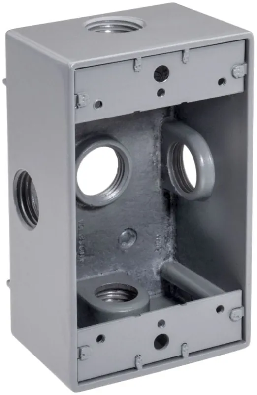 Tops WB1550X 1/2 inches 5 Hole, Single Gang, Weatherproof Box (1 Pack)